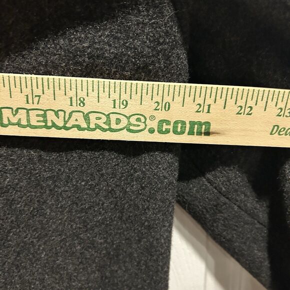 Authentic Mackintosh Vest Coat Hooded  100% Wool Dark Gray Red Women's Size 10 - Picture 8 of 10